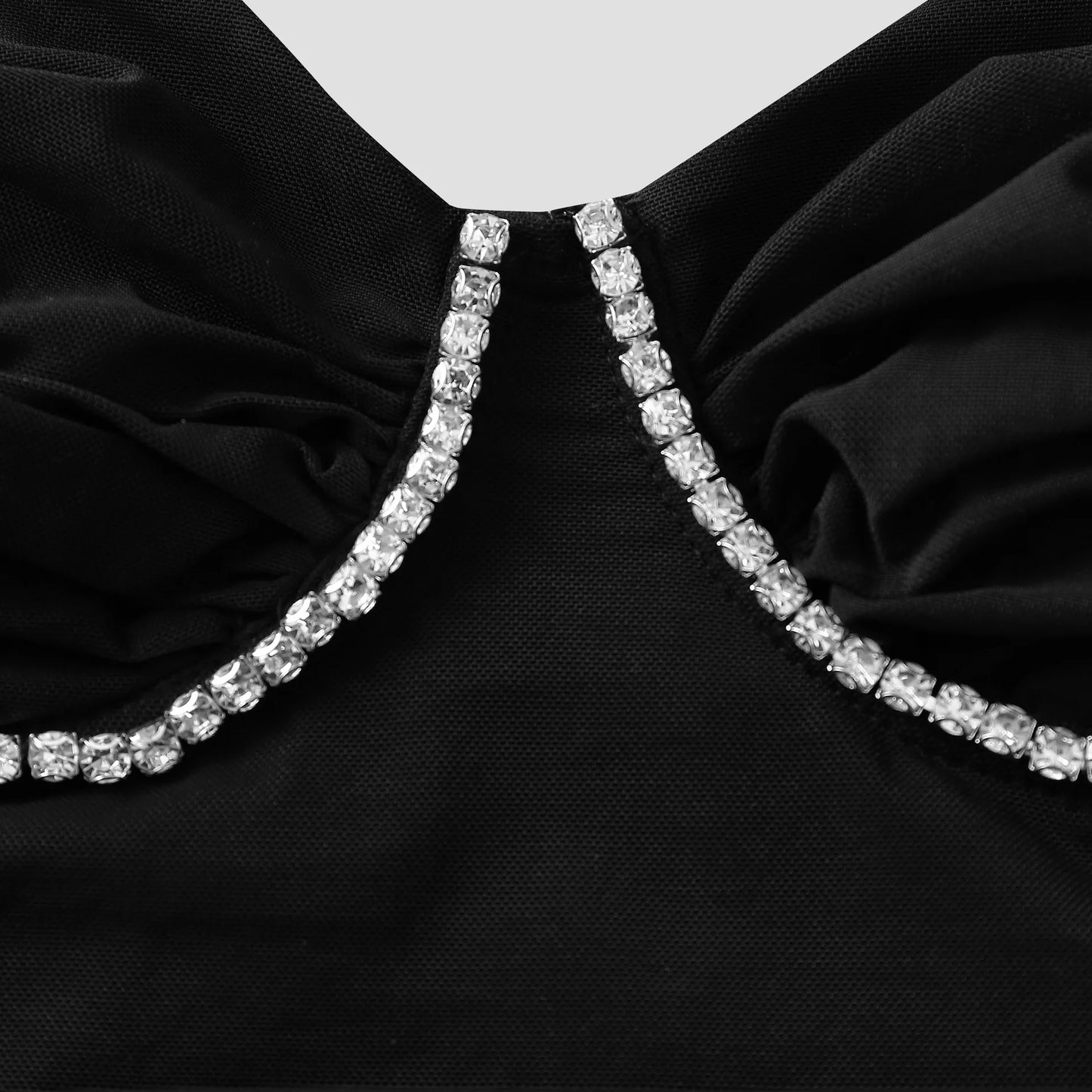 European and American style sparkling diamond fashionable design pleated steel ring slim mesh tank top
