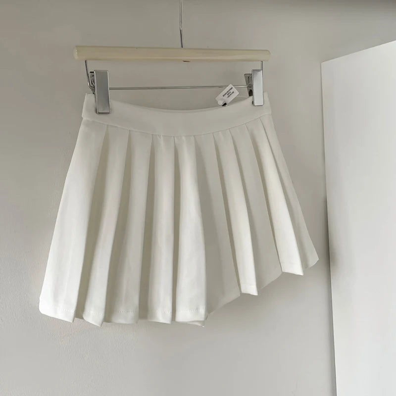 Y2k Mini Skirt Women Harajuku Preppy Black Pleated Skirts Summer Korean Kawaii Fashion High Waist White A Line Tennis Faldas New