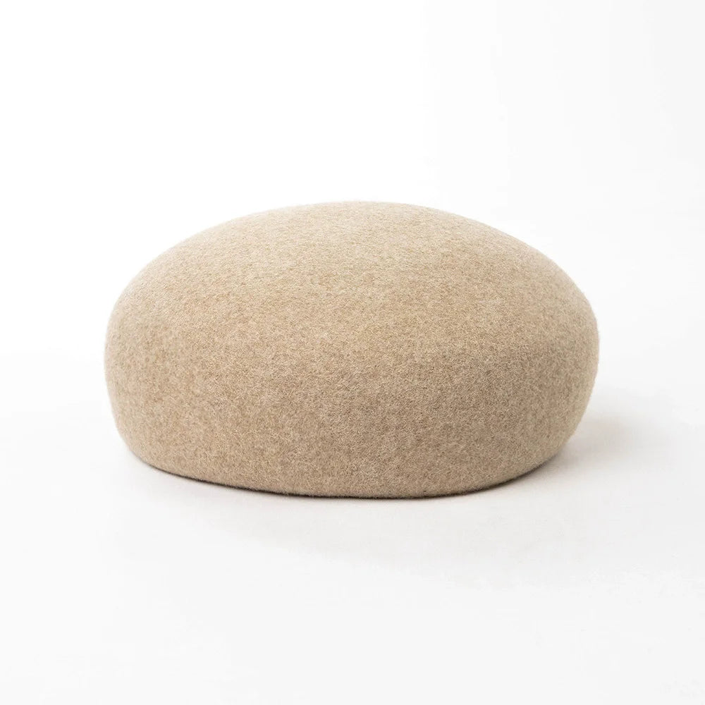 New Britain Elegant 100% Wool Felt Blocked Berets for Women Kids Bread Pumpkin Fedoras Ladies Autumn Winter Simple Painter Hat