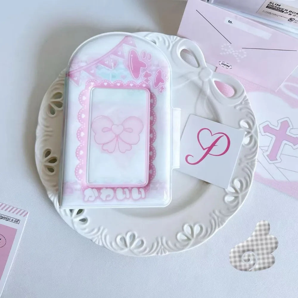High Quality 3 Inch Photocard Binder Album 32 Pockets Sweet Mini Photo Album PP Kpop Photo Card Book Holder
