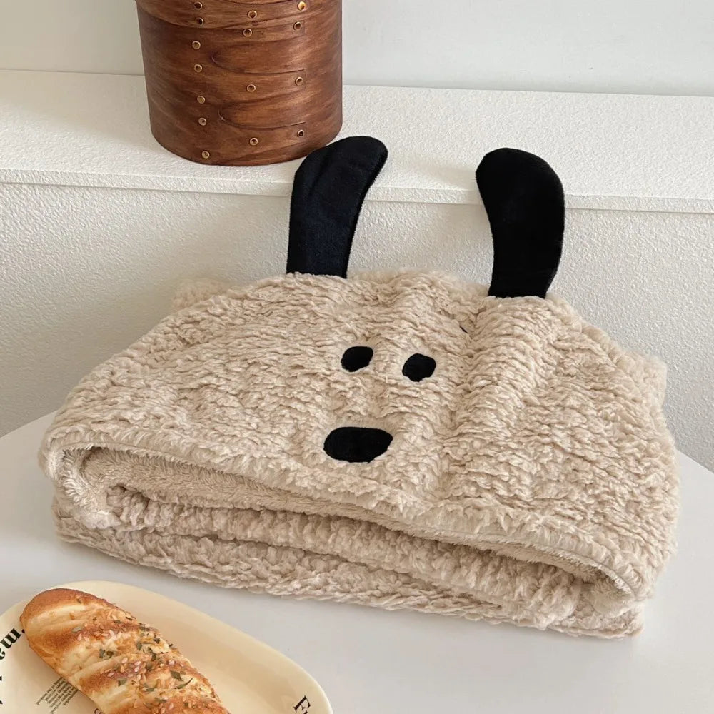 Winter Kawaii Bear Hooded Blanket Soft Keep Warm Blanket Shawl Throw Blanket Fleece Material Wearable Blanket Winter Season