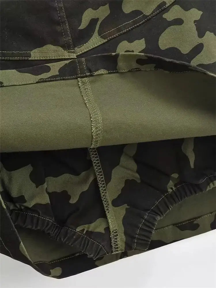 Camouflage Denim Cargo Skirts Women Sexy Low Waist Streetwear Mini Skirt Vintage American Harajuku Casual Female Slim Skirt
