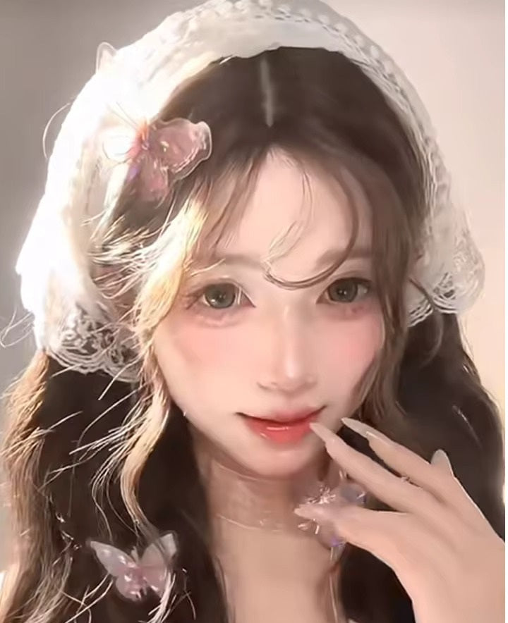 White Lace Triangle Hair Scarf Headband | Inspired by Wonyoung