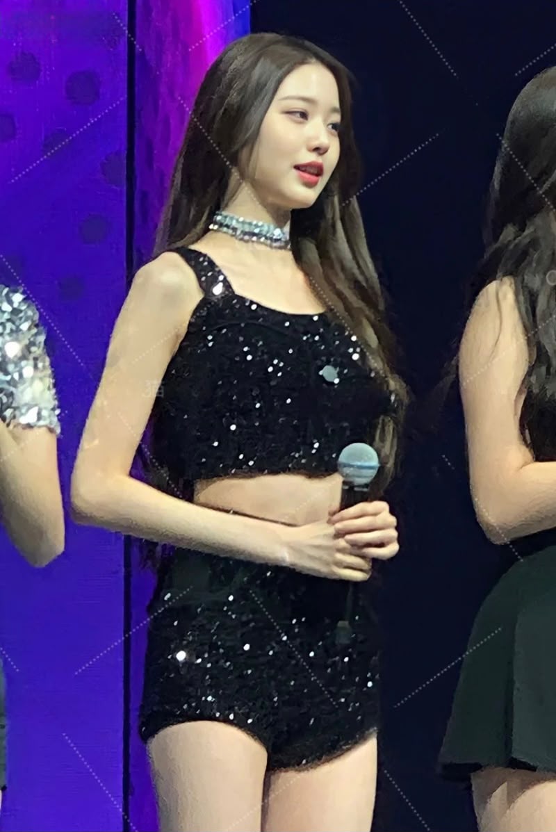 Sequin Crop Top & Slim Shorts Stage Costume | Inspired by Wonyoung