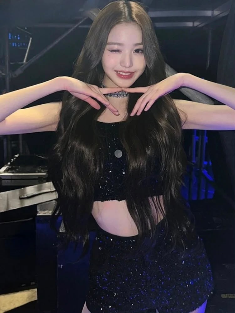 Sequin Crop Top & Slim Shorts Stage Costume | Inspired by Wonyoung