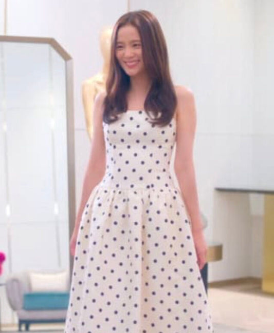 Vintage Dot Printing Slimming Long Dresses for Women Square Collar Sleeveless Backless High Waist Elegant Dress Female Style New