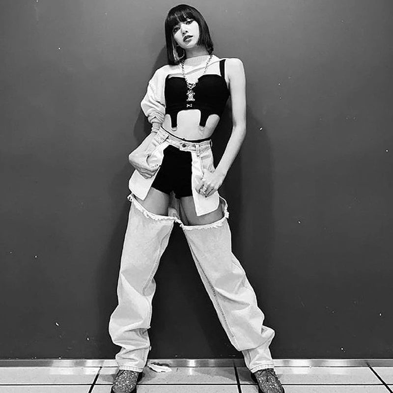 Hollow High-Waist Vest & Pants Stage Set | Inspired by Lisa