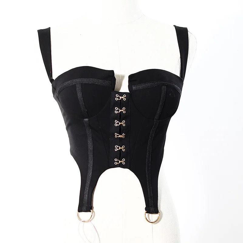New Girls Group Hip Hop Clothes Hollow Design High Waist Vest Nightclub Female Singer Sexy Stage Performance Clothing DWY6051