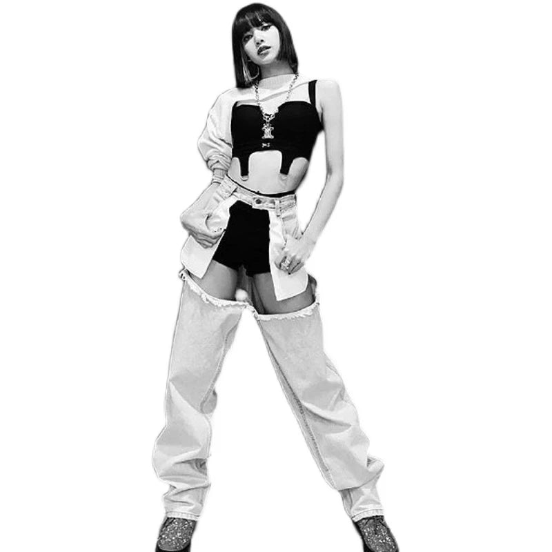 Hollow High-Waist Vest & Pants Stage Set | Inspired by Lisa