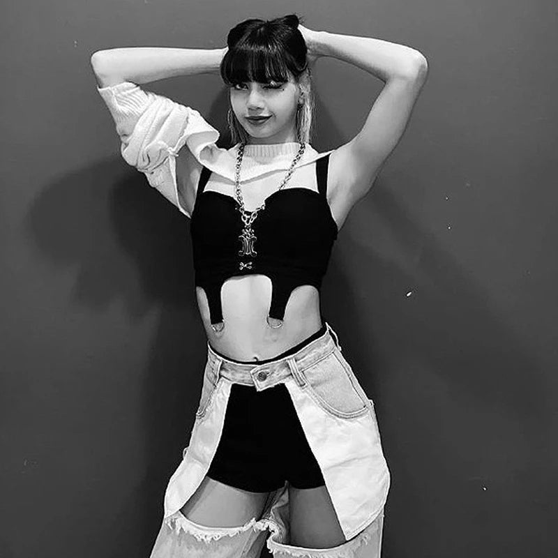 Hollow High-Waist Vest & Pants Stage Set | Inspired by Lisa