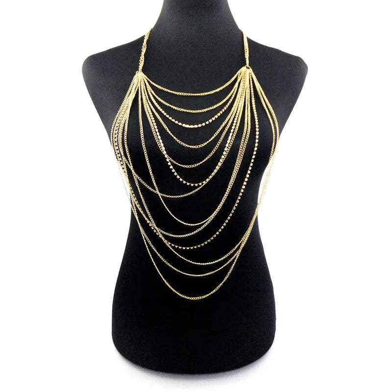 Rhinestone Multilayer Body Chain | Inspired by Zeynep Oktay