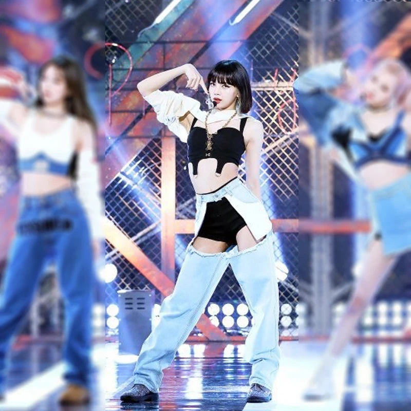 Hollow High-Waist Vest & Pants Stage Set | Inspired by Lisa