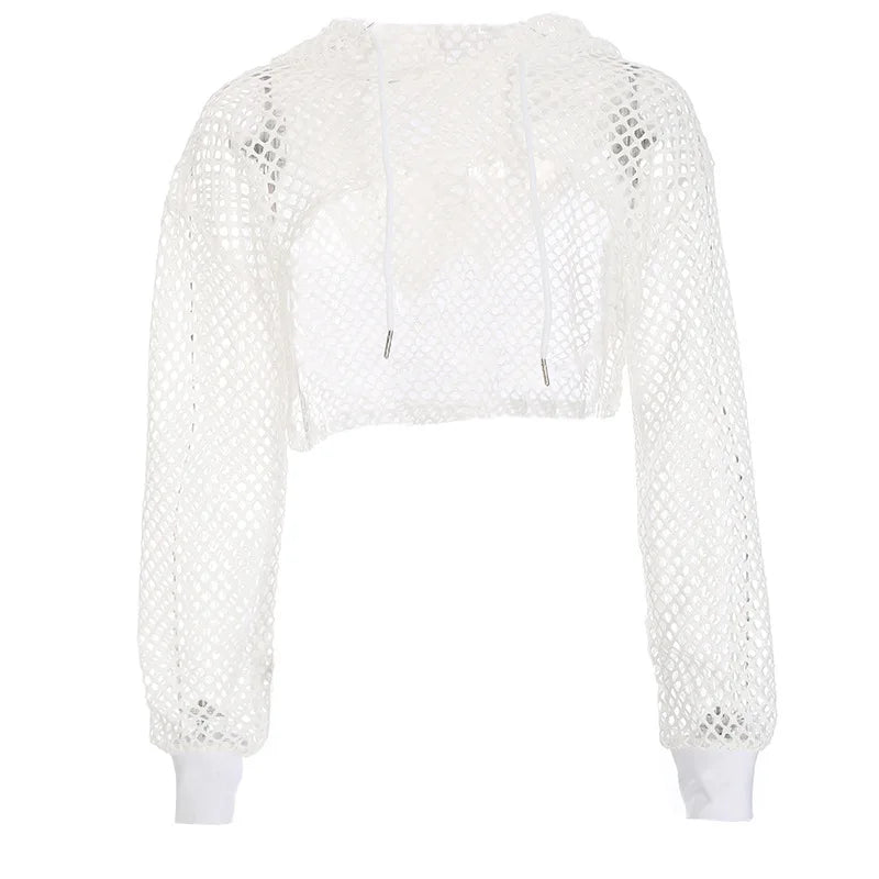 Mesh Fishnet Crop Top | Meri