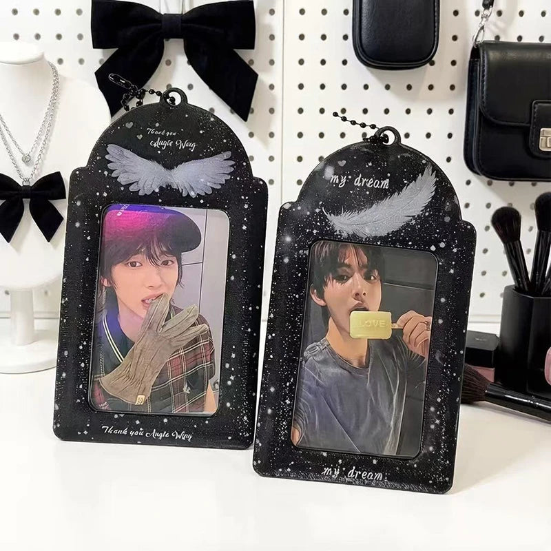 Ins Photocards Holder Photocard Display Cover Idol Cards Protective Sleeves Kpop Idol Star Photo Card Keychains ID Card Holder