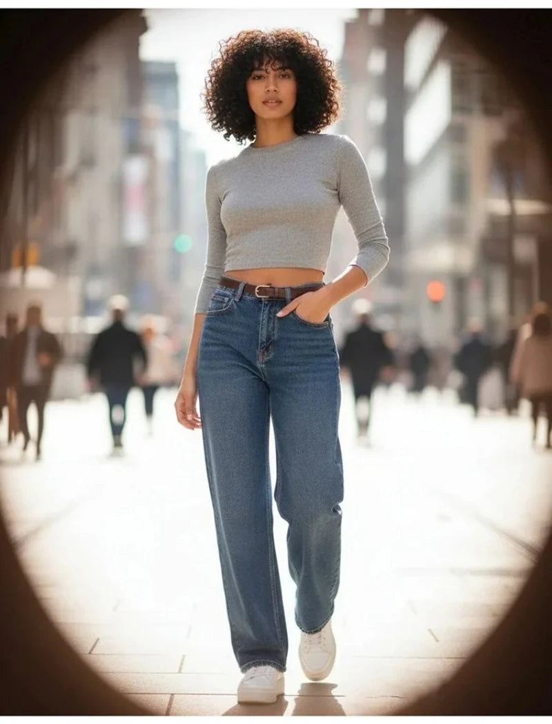 Straight Leg Vintage Denim Pants | Inspired by Hande Erçel