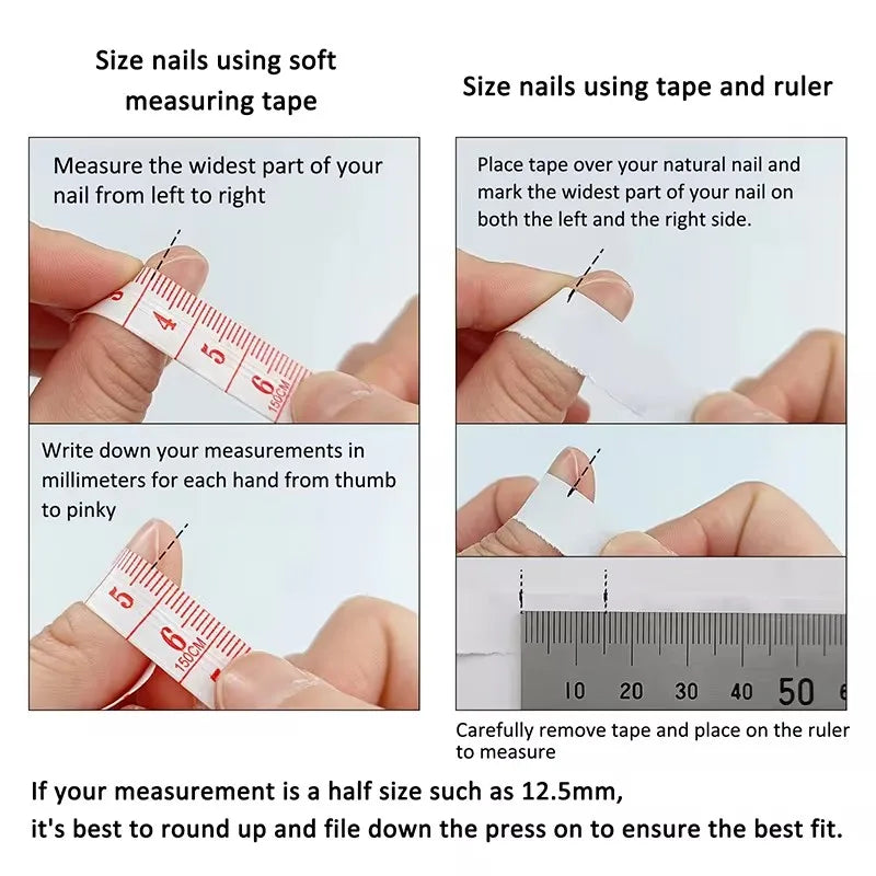 10pcs Cute Medium French Ballet Nails Cartoon Graffiti Pentacle Stripes Handmade Press on Nails Wearable Fashion Fake Nails Tip