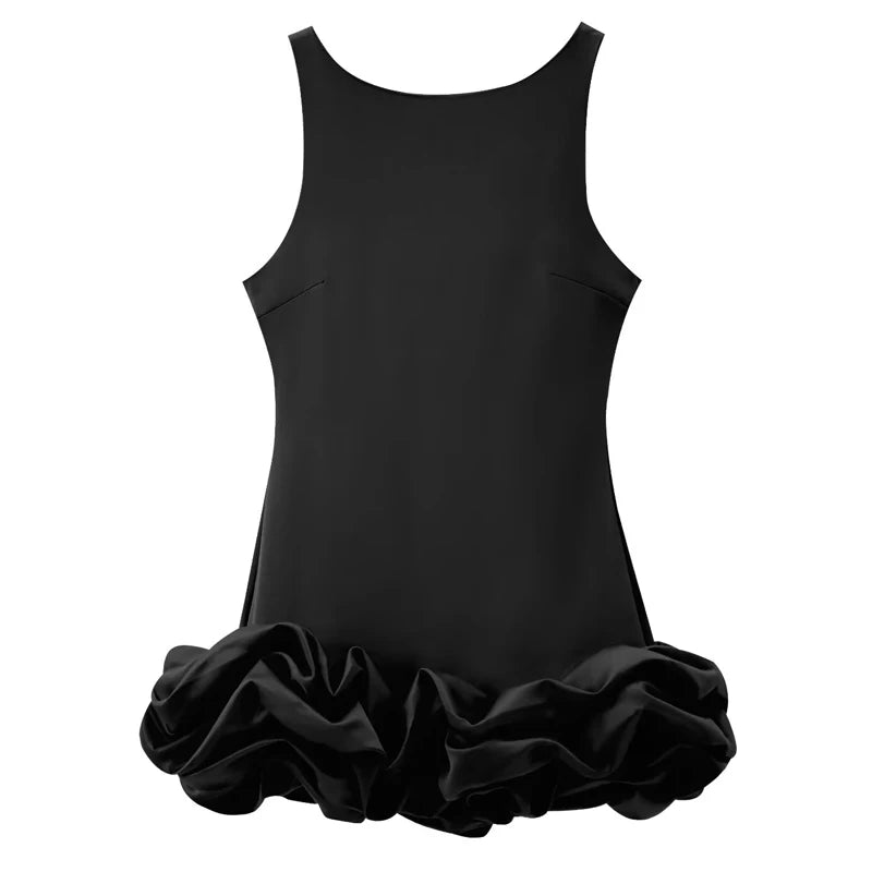 HXAO Women's Dress Red Short Dresses Ruffle Backless Black White Mini Dress Sexy Party Dresses