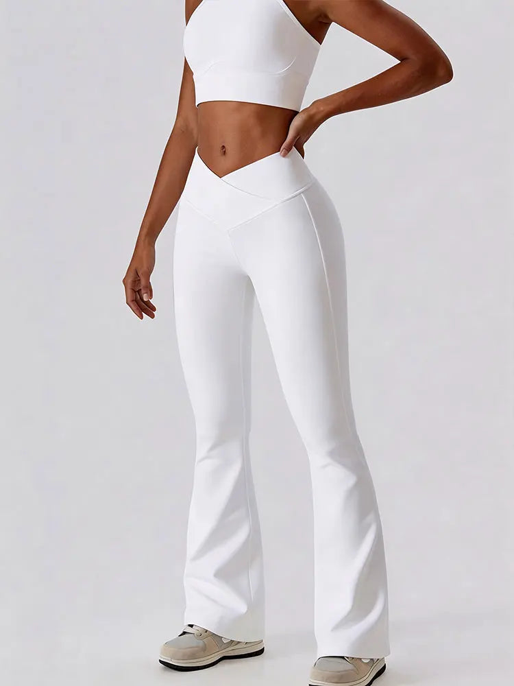 Flare Leggings Yoga Pant For Women High Waist Bare Feel Wide Leg Pant Gym Workout Fitness Flared Sweatpants Latin Dance Trousers
