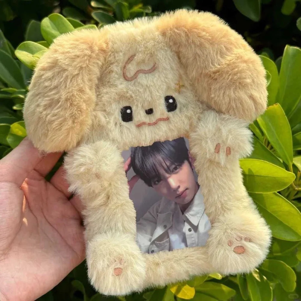 Cartoon Multifunctional Photocard Case Plush Big Eared Rabbit/Border Collie Card Case Rabbit/Dog/Cat Photo Card Holder Students