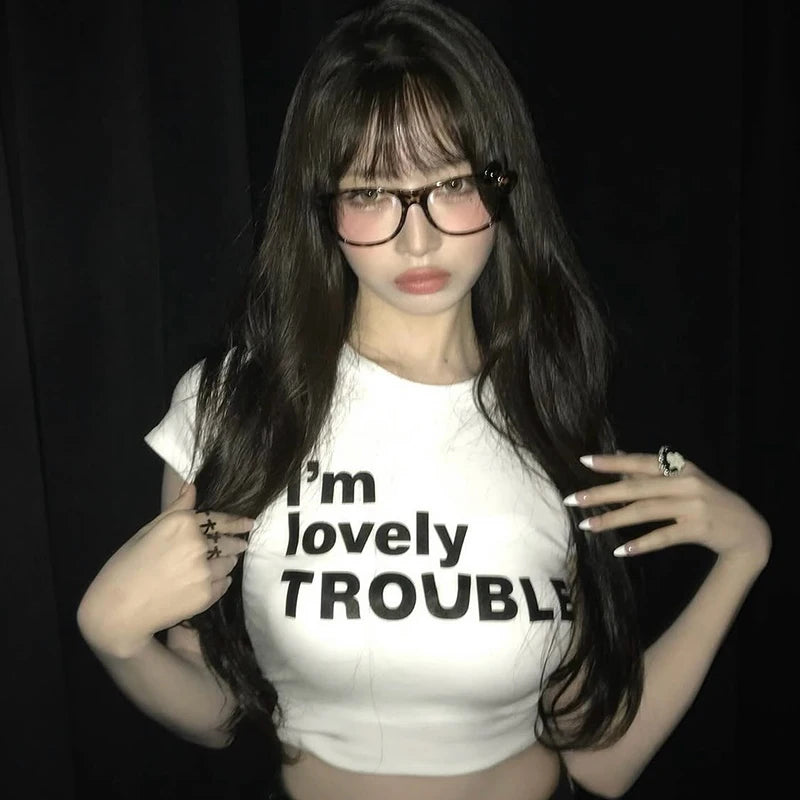 Grunge Clothes Y2k Top Women Aesthetic 90s Vintage Clothes Women's Cropped Crop Top Sexys Female Summer Emo Clothing Cute Tops