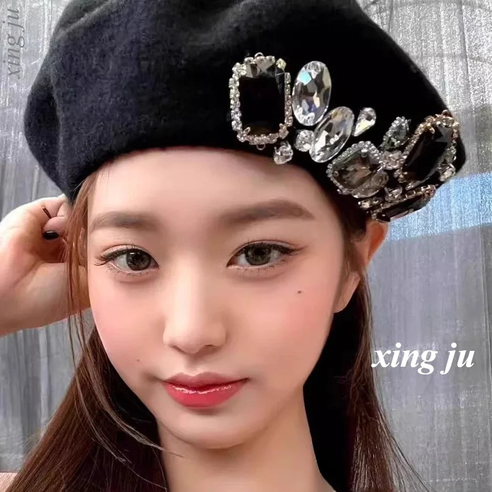 Female Singer Kpop Stage Outfit Black Shiny Rhinestone Sling Short Dress Women Group Jazz Dance Costume Stage Performance Wear