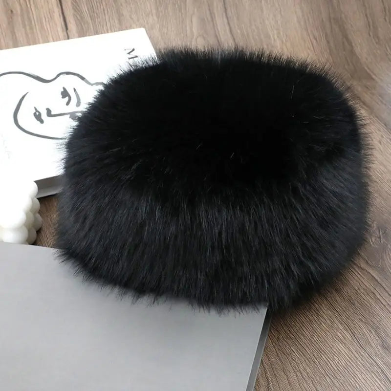 New Fluffy Fur Women's Winter Hat Winter Snow Ski Cap Female Faux Fur Thick Warm Windproof Hat Russian Hat Mink Fisherman's Hat
