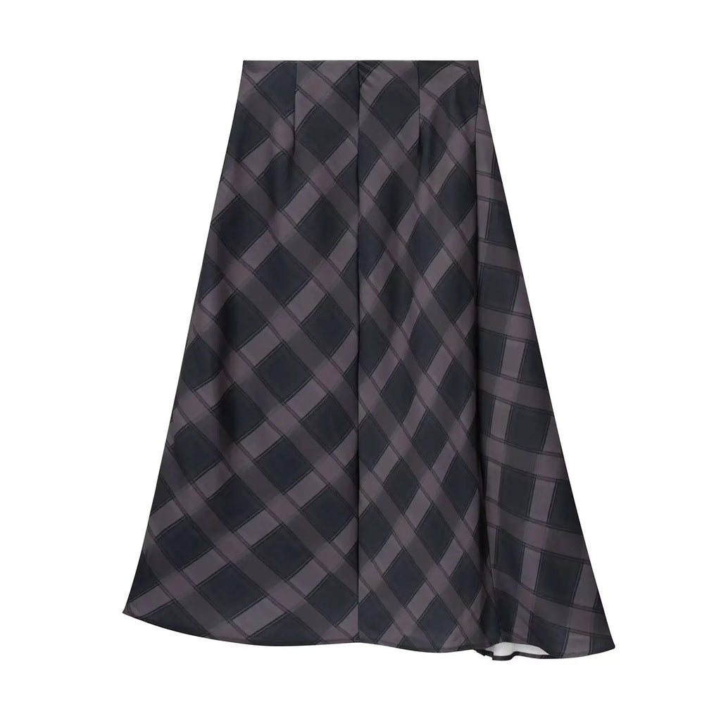 Plaid Asymmetrical Midi Skirt | Inspired by Hande Erçel