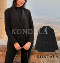 Double-Breasted Notched Collar Blazer Jacket | Inspired by Pınar Deniz