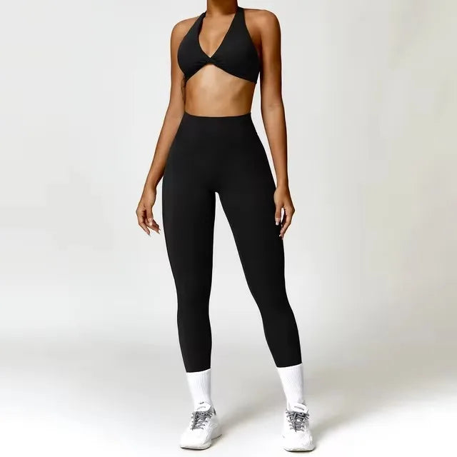Sport Bra Leggings Suit 2PCS Yoga Set Nude Feeling Workout Sets Women Tracksuit Gym Push Up Fitness Running Workout Sportwear