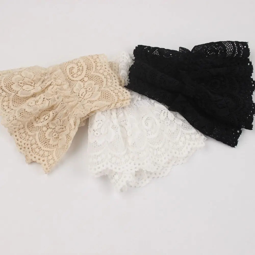 1Pair Sun Protection Arm Cover Scar Cover Sweater Decorative Detachable Sleeve Cuffs Fake Sleeve Lace Cuffs Ruffles Elbow Sleeve