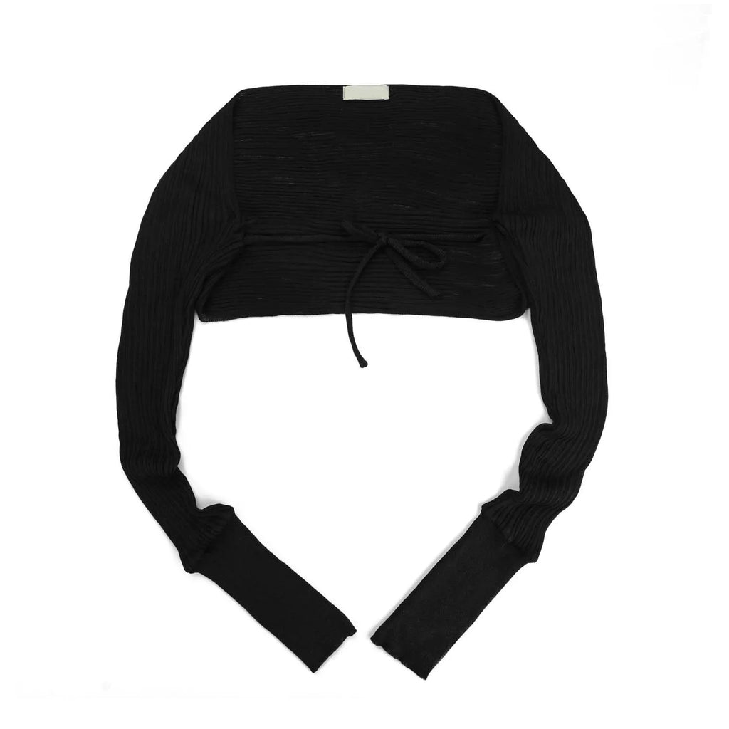 Drawstring Knit Mesh Cardigan Cover-Up | Inspired by Wonyoung