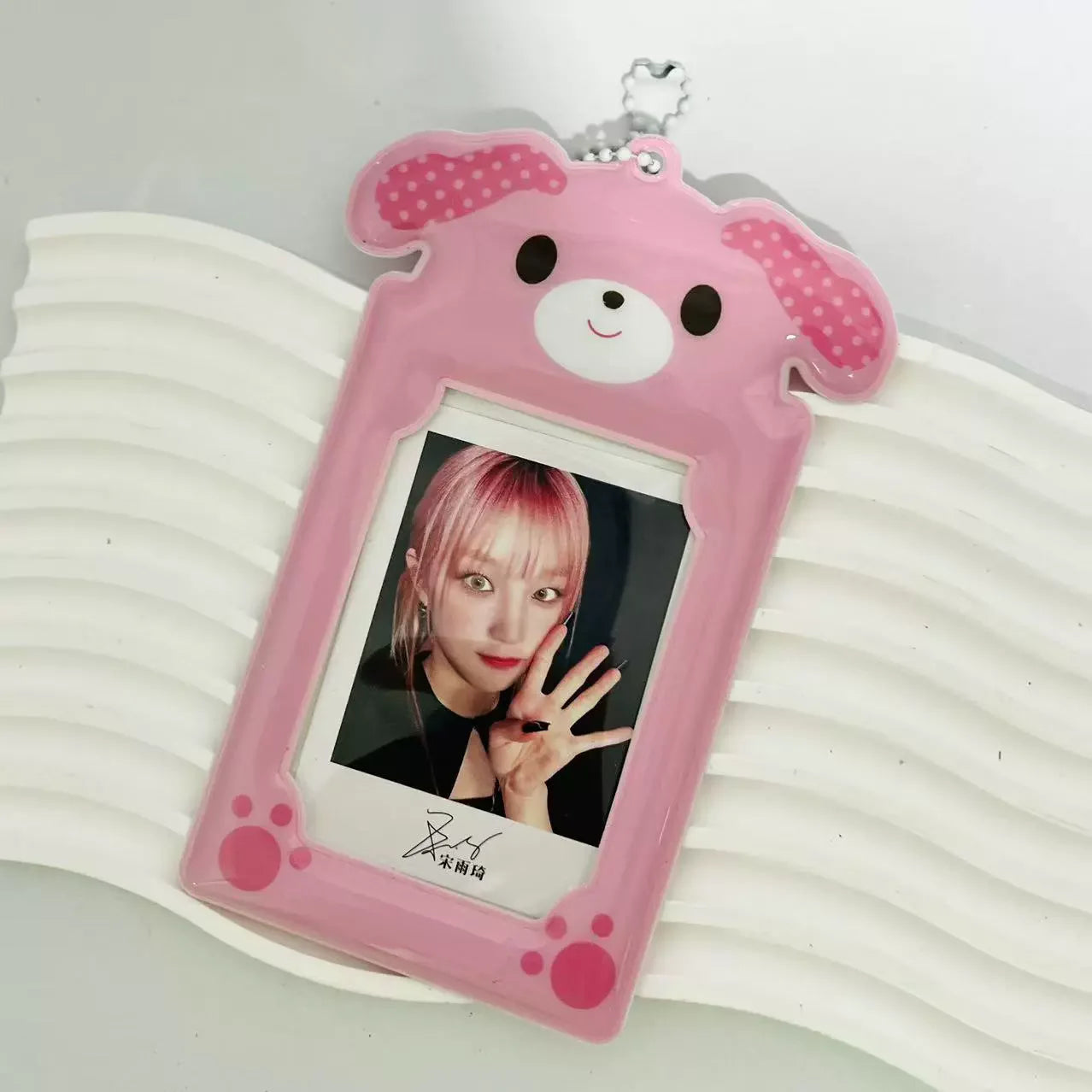 Cartoon Rabbit Photocard Holder Keychain Photo Card Holders 2.9x3.9 Inch ID Badge Holder Bus Card Credit ID Bank Card Holder