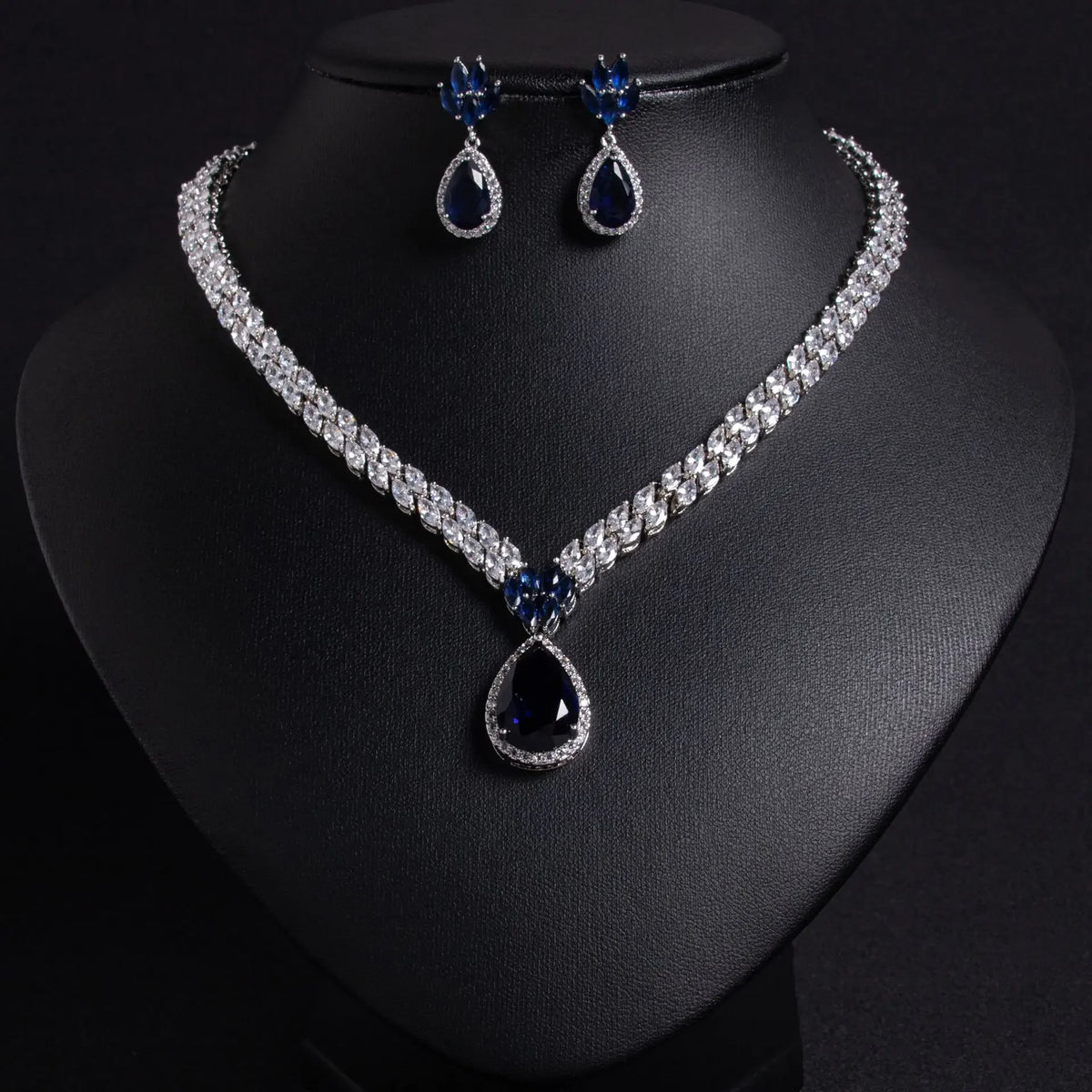 Oil Painting CZ Necklace & Earrings Jewelry Set | Inspired by Esra Bilgiç