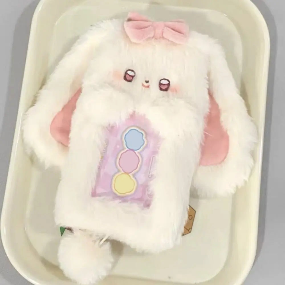 Cartoon Multifunctional Photocard Case Plush Big Eared Rabbit/Border Collie Card Case Rabbit/Dog/Cat Photo Card Holder Students