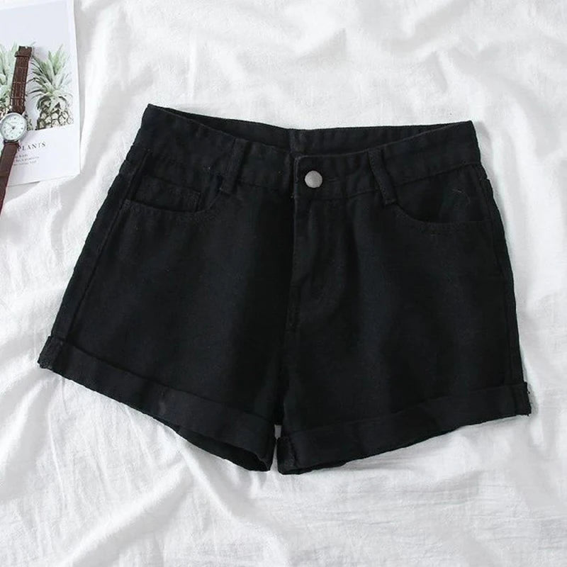 Summer Female Classic Korean Thin Jeans Women Fashion High Waist Short Pants Hot Sale Girls Casual Denim Shorts