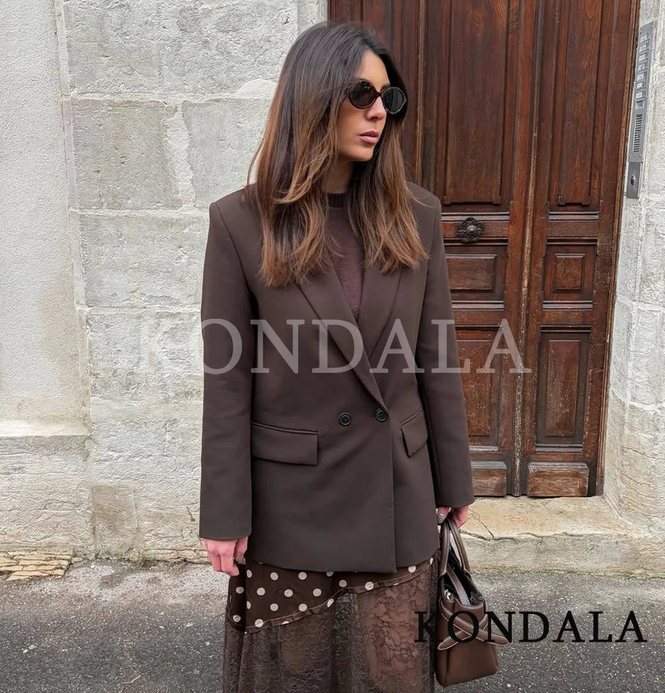 Double-Breasted Notched Collar Blazer Jacket | Inspired by Pınar Deniz