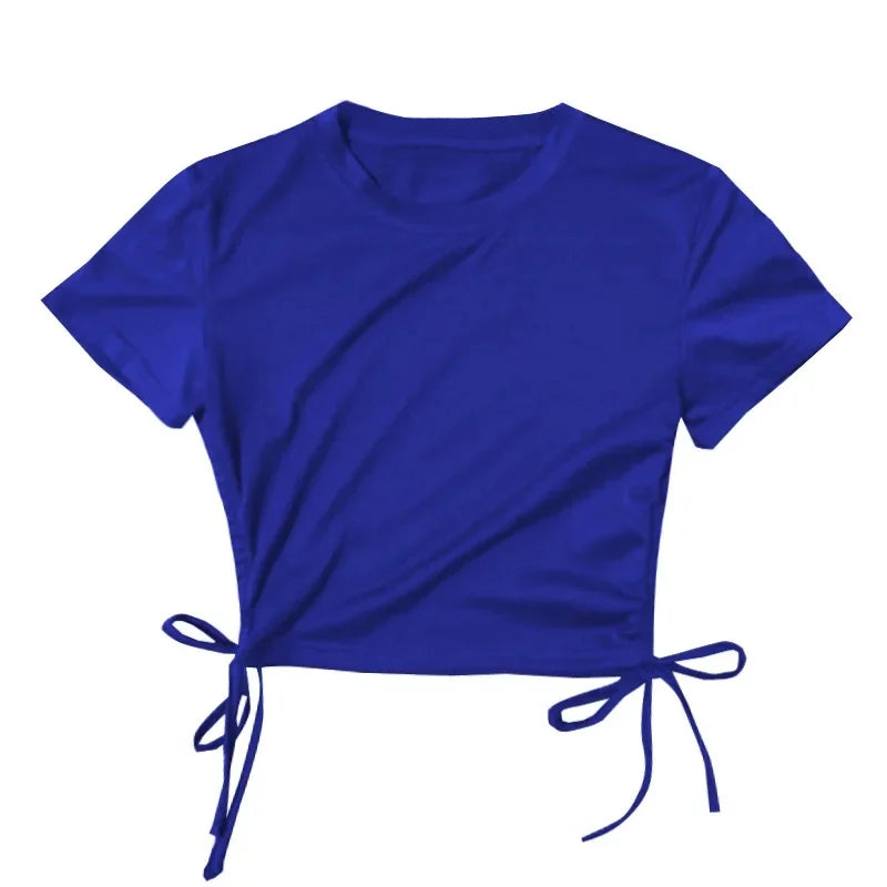 Sexy Fitness Sportswear Top Women's Short Sleeve Running Tight T-shirt Cross-Border Multicolor Breathtaking Gymnastics Shirt