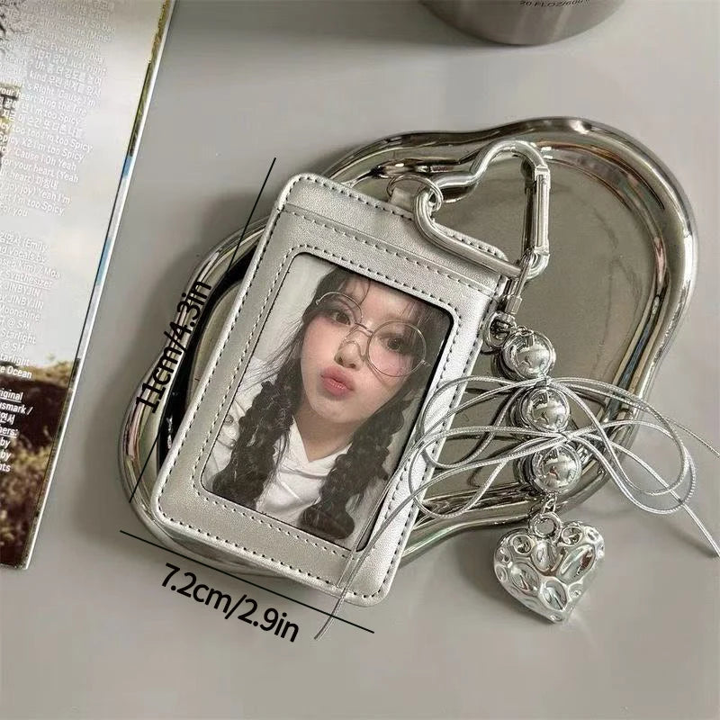 Kpop Photocard Holder Binder Photo Card Holder 3inch Idol Binder Photocard Display Keychain Protective Cover Photo Albums