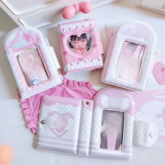 High Quality 3 Inch Photocard Binder Album 32 Pockets Sweet Mini Photo Album PP Kpop Photo Card Book Holder