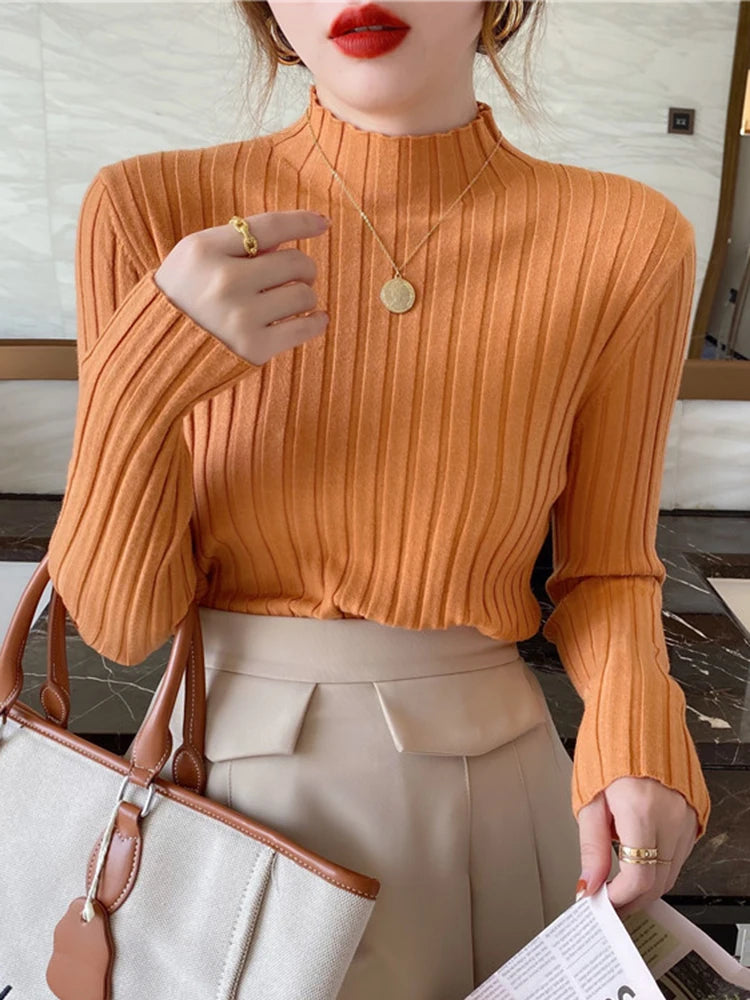 Ribbed Turtleneck Knit Sweater | Inspired by Hilal