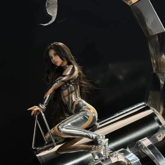 Deus Ex Machina Jumpsuit Dance Costume Future Design Sense Bodysuit Gogo Dancer Costume Women Rave Outfit