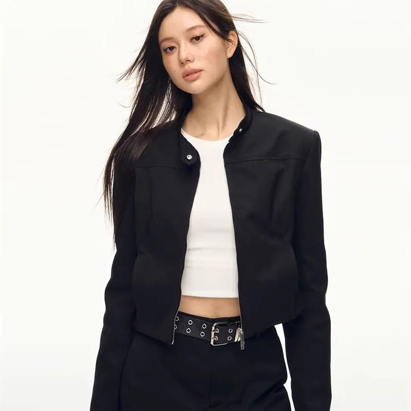 American Retro Jacket Casual Women Long Sleeve Sweatshirt Vintage Gothic Jacket Y1K Punk Style Coat Fit Autumn Female Clothing