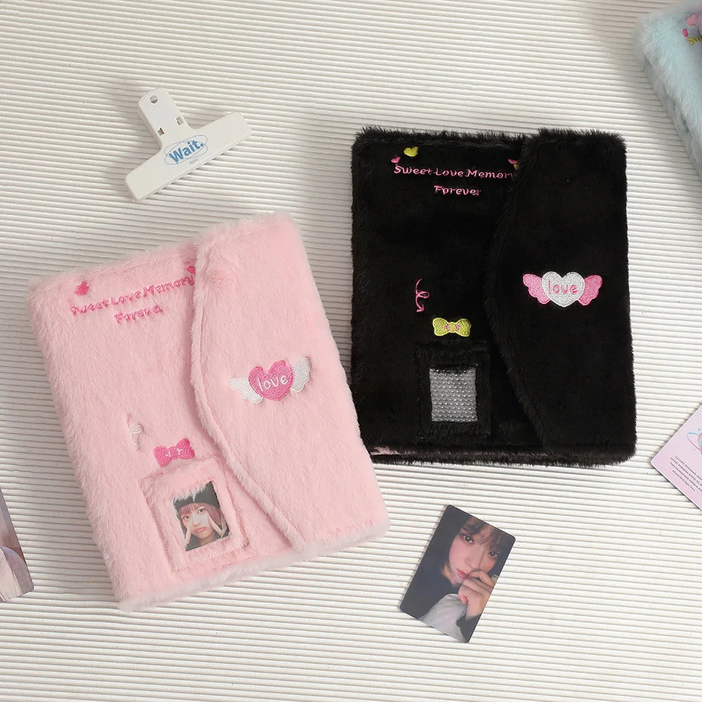 Cartoon Plush A5 Kpop Binder Photocard Holder Idol Photo Album Photocards Collect Book Kawaii School Stationery Picture Albums