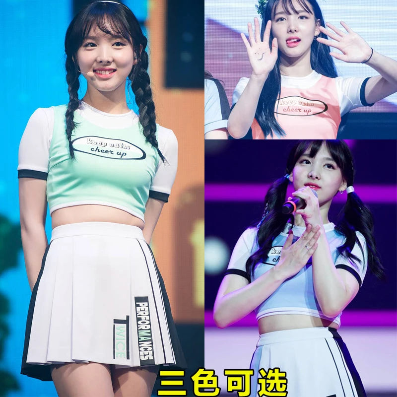 Twice Nayeon Kpop Stage Outfit Cheerleading Performance Uniform Rave Festival Clothing Women Dance Costume Gogo Dancer DJ DS