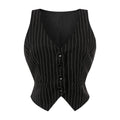 Striped V-Neck Sleeveless Waistcoat Top | Inspired by Jisoo
