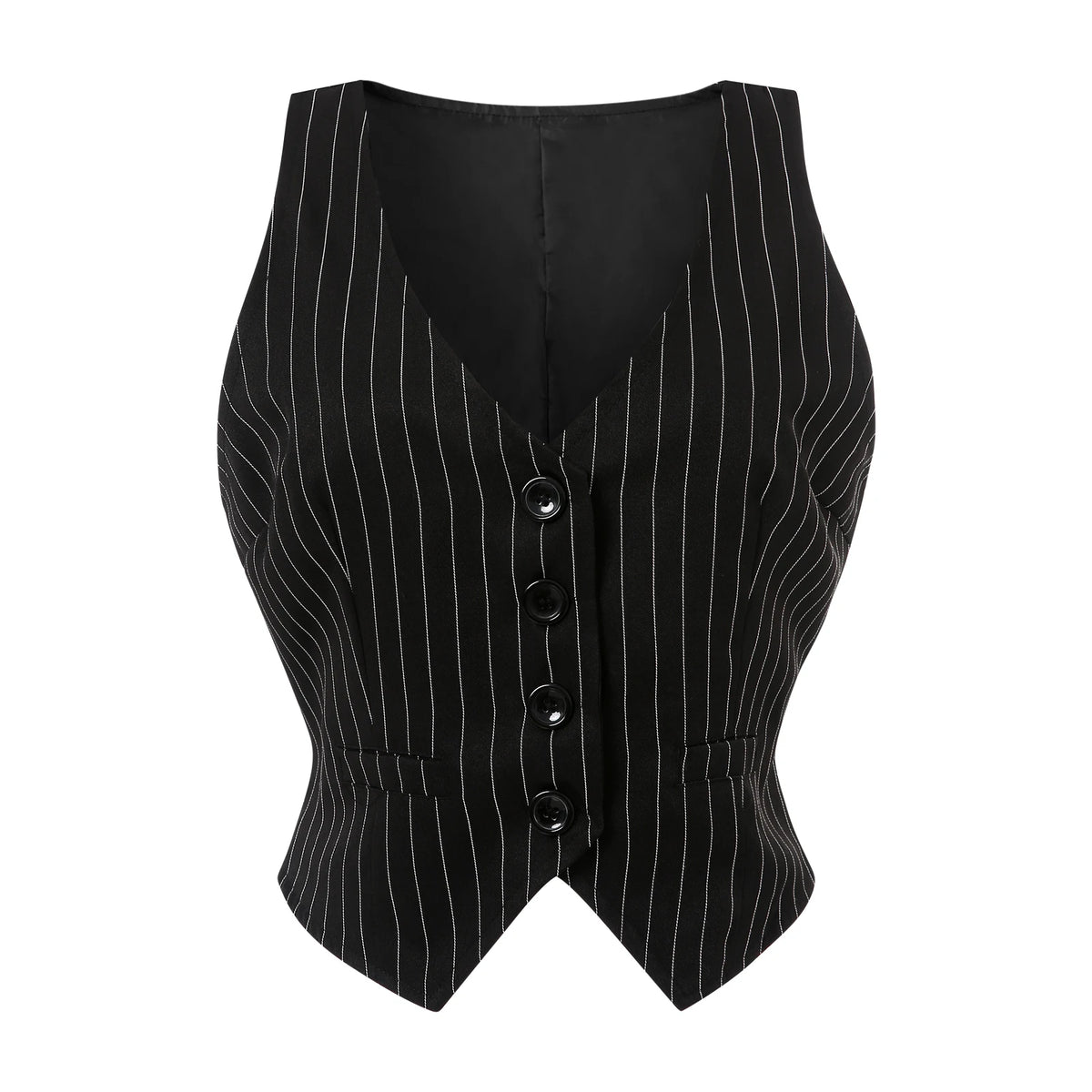 Striped V-Neck Sleeveless Waistcoat Top | Inspired by Jisoo