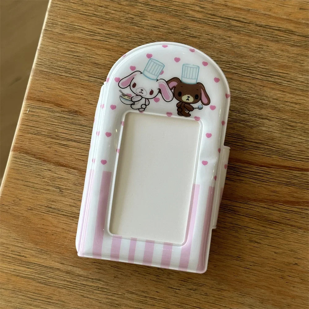 3 Inch Kpop Binder Photocard Holder Keychains Bunny Sleeves Instax Mini Photo Album for Photographs Korea Idol Card Collect Book