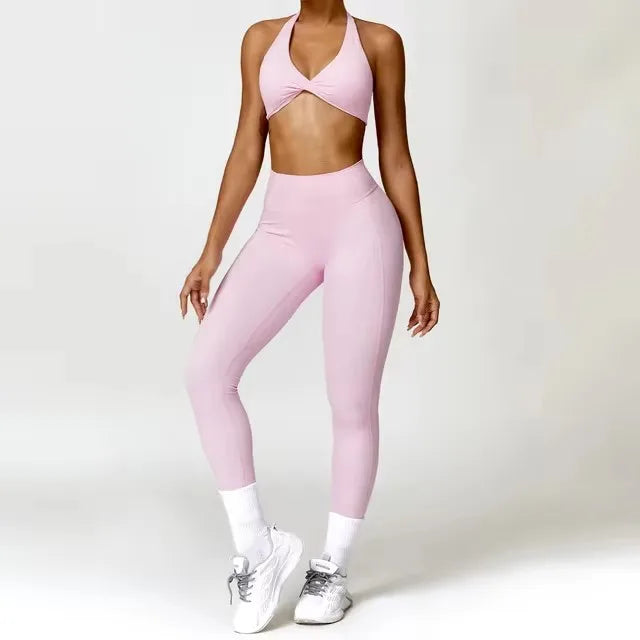 Sport Bra Leggings Suit 2PCS Yoga Set Nude Feeling Workout Sets Women Tracksuit Gym Push Up Fitness Running Workout Sportwear