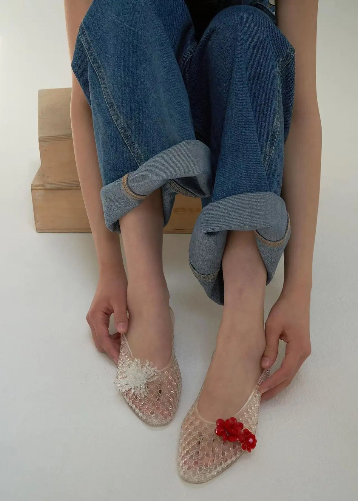 Transparent Crystal Pointed-Toe Jelly Sandals | Inspired by Winter