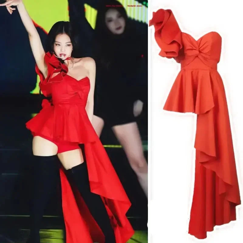 Red Strapless Mini Dress | Inspired by Jennie